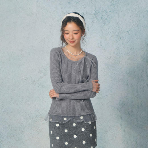 韩系网纱拼接别致上衣-纪念日百货门店同款169293911 商品图7