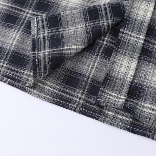 GXG男装26春季潮流撞色格纹时尚百搭宽松休闲男式翻领长袖衬衫K&C 商品图6