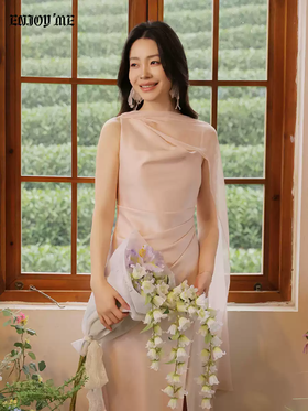 【门店同款】ENJOY春季“柔光芳序”缪斯飘带连衣裙 169099923