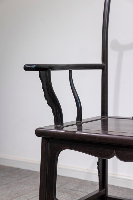 红桥红  家具严选  紫光檀（东非黑黄檀） 【云石四出头官帽椅】 商品图4