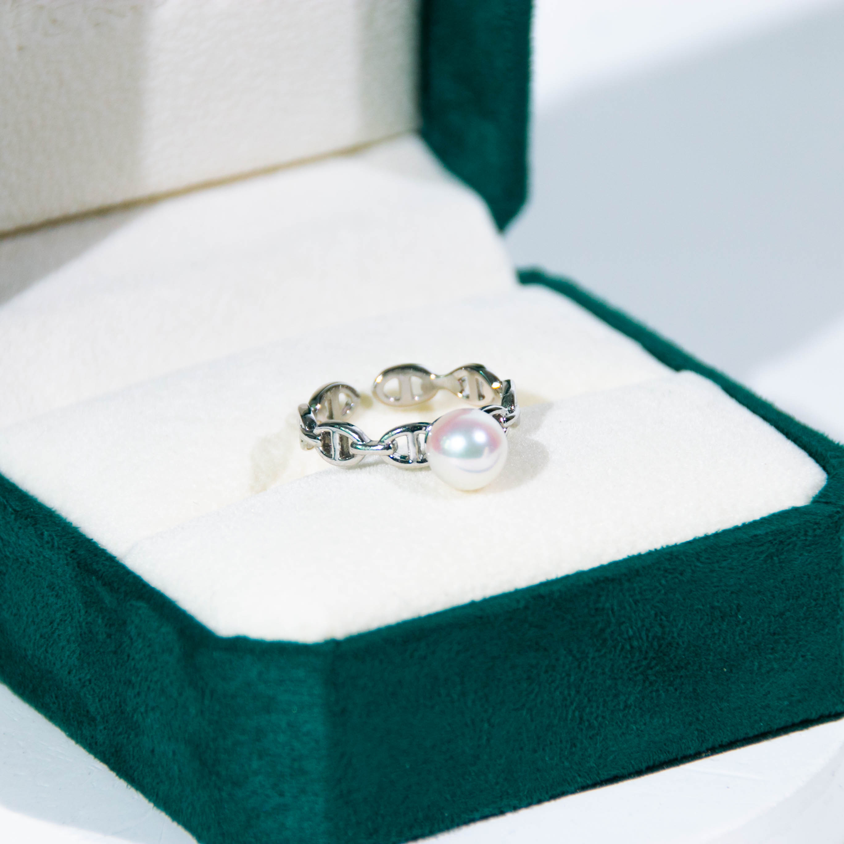 AKOYA珍珠猪鼻子戒指 JZG26