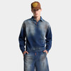 DSQUARED2 男士字母徽标标签牛仔针织长袖卫衣 藏蓝色 S74HA1611 D13192 470 商品缩略图2