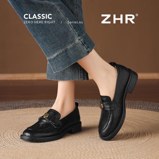 ZHR则则头层羊皮山茶花复古乐福鞋女2026新款舒适柔软平底小皮鞋 商品图5