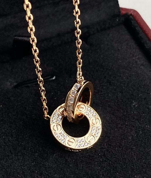 独家对版CNC数控精雕 精工高定 卡地亚Cartier love双环项链 环环相扣、寓意爱情永不分离！随意搭配、超级百搭！ 商品图1