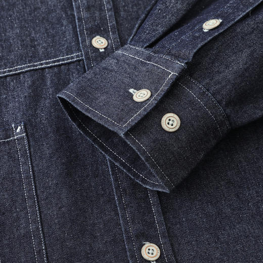 GXG男装26春季时尚翻领复古简约牛仔外套通勤男式长袖休闲衬衫K&C 商品图8