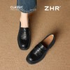 ZHR则则优雅复古厚底单鞋女2026新款增高6cm时髦手抓纹粗跟乐福鞋 商品缩略图5
