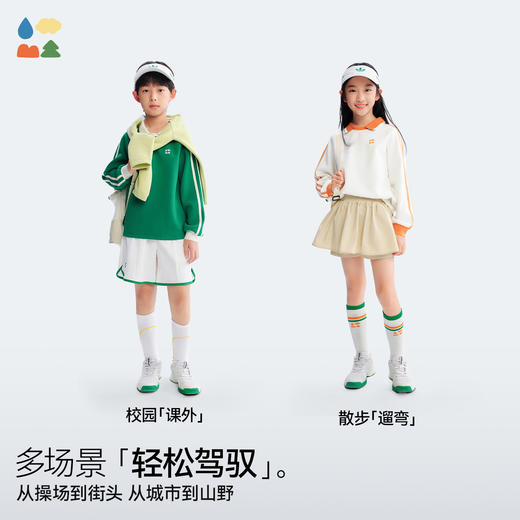 【复古学院风卫衣】森林棠26春椰子棉儿童插肩袖撞色polo领卫衣20361205【HZ】 商品图4