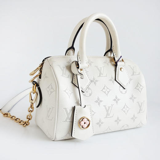 【95新】LV路易威登M11276白色全皮镂空speedy 20手提单肩包女士240126AK12 商品图1