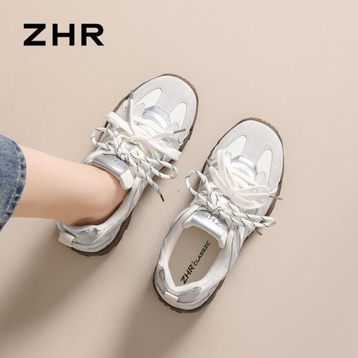 ZHR则则经典复古撞色阿甘鞋女春季新款潮流轻便休闲鞋百搭德训鞋 商品图8
