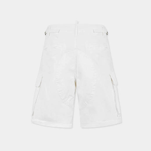DSQUARED2 男士徽标印花弹力棉质休闲短裤 白色 S74MU0965 S35175 100 商品图1