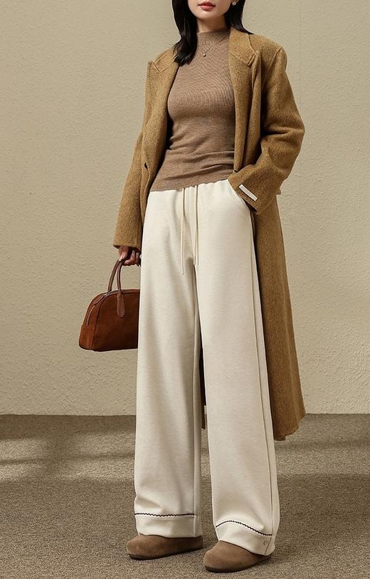 妈妈婆婆新年直筒加绒含一点羊毛蚕丝直筒裤 商品图1