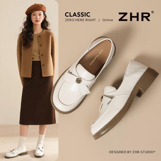 ZHR山茶花英伦风复古乐福鞋女鞋2026新款百搭通勤软底中口小皮鞋 商品图1
