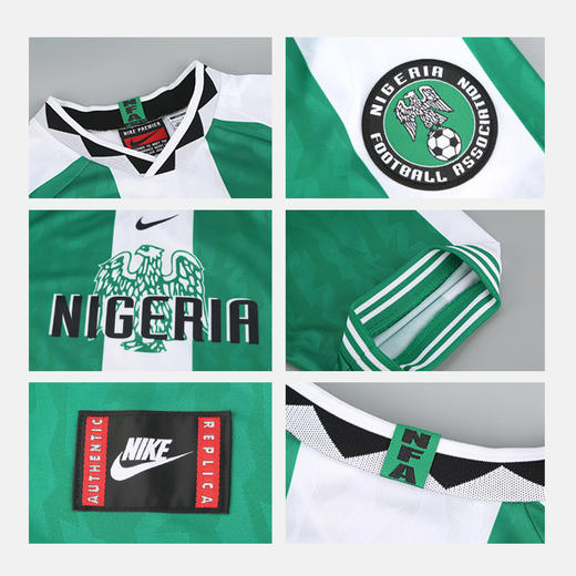 小李子NIKE耐克尼日利亚队1996年复刻版球迷版短袖球衣II6988-310 商品图3