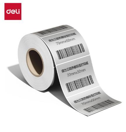 【JL】得力ZG653亚银标签纸70*50mm-1000枚( 混)(1卷/筒) 商品图0