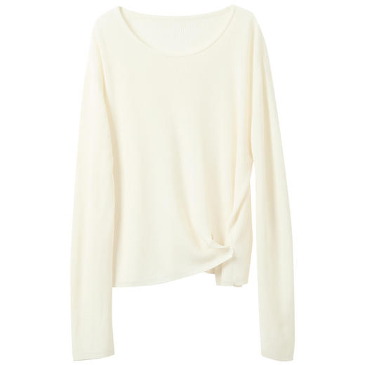 【呼吸麻】三彩2026春季新款宽松针织衫圆领莱赛尔套头罩衫M 商品图4