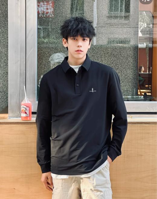 .威海产26新款，比音勒芬BT_Gritty男士长袖polo衫商务休闲翻领T恤  比音商务长袖 商品图1