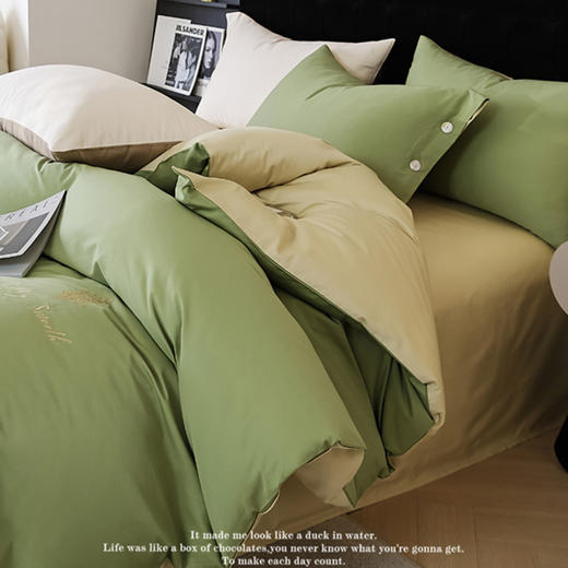 【品牌直发】加倍生活 60支长绒棉纯棉珊瑚绣花款四件套-告白系列 7色可选 yc0205006 商品图6