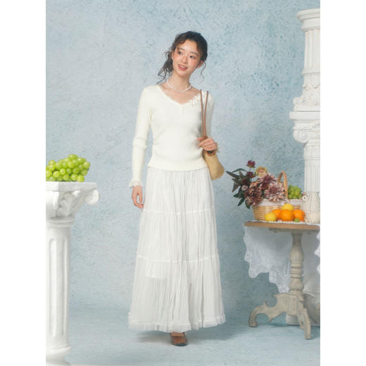 简约净色气质百褶长半裙-纪念日百货门店同款169445646 商品图3