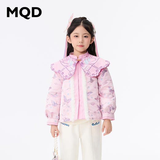 【秒1】【MQD】女童刺绣云肩国风提花精致复古立领棉衣 商品图1