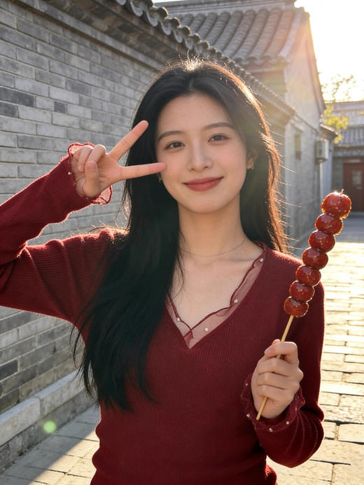 天鹅颈法式V领网纱钉珠羊毛针织混纺安迪绒毛衫 商品图4