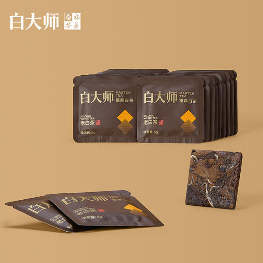 白大师福鼎白茶2021年寿眉老白茶高山茶叶礼盒装送礼小方片210g 商品图3