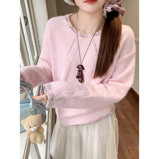 <曾小咸推荐>2.10现货秒杀 ！微信超特价！韩系撞色边毛衣 日常189.99 立减100 秒杀89.99！！ 商品图4