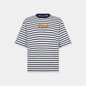 DSQUARED2 男士字母徽标印花棉质圆领短袖T恤 条纹 S74GD1533 D20107 001F