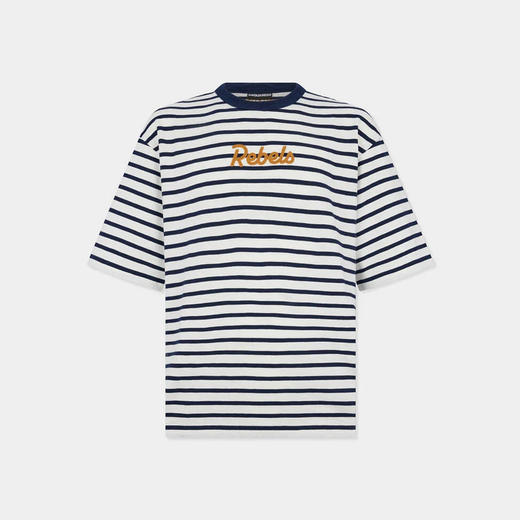 DSQUARED2 男士字母徽标印花棉质圆领短袖T恤 条纹 S74GD1533 D20107 001F 商品图0