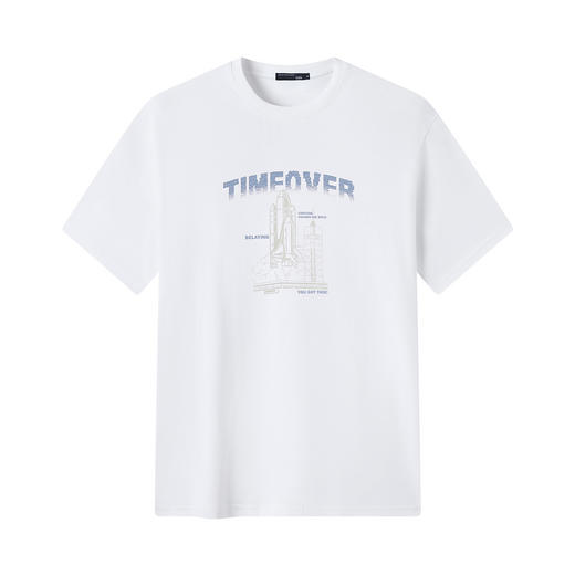 GXG男装【100%棉】26夏季航天飞行器潮流休闲舒适百搭男式短袖T恤K&C 商品图1