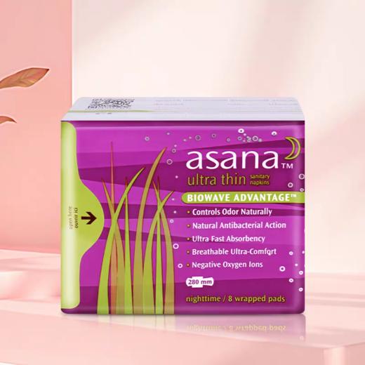 阿莎娜超薄棉面夜用卫生巾28cm14P 商品图8