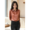 米思阳 知性优雅风 通勤OL简约直筒百搭粉桔色衬衫上衣女4926 商品缩略图2