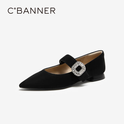 【上新】【静音系列】千百度水钻玛丽珍鞋女2026春季新款浅口单鞋A26179383 商品图1