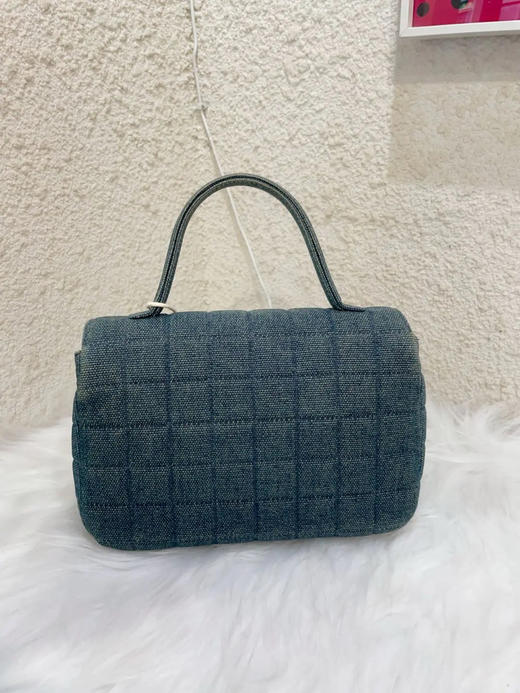 Chanel 中古 冰格 丹宁牛仔手提包 商品图1