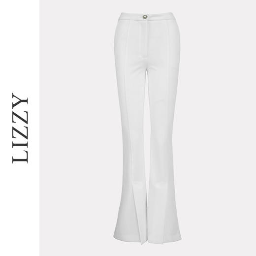 LIZZY 时尚简约百搭高腰弹力开叉显腿长喇叭裤7220 商品图4