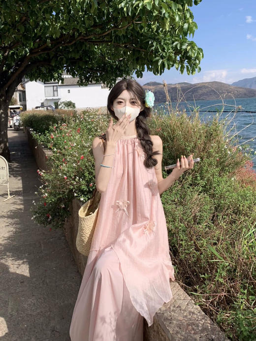 气质甜美挂脖度假沙滩长裙-纪念日百货门店同款169604168 商品图1