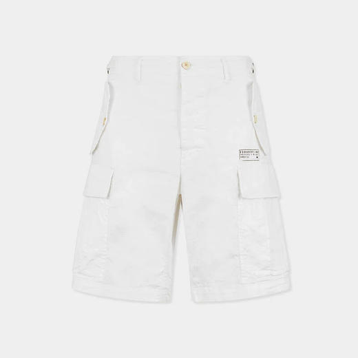 DSQUARED2 男士徽标印花弹力棉质休闲短裤 白色 S74MU0965 S35175 100 商品图0