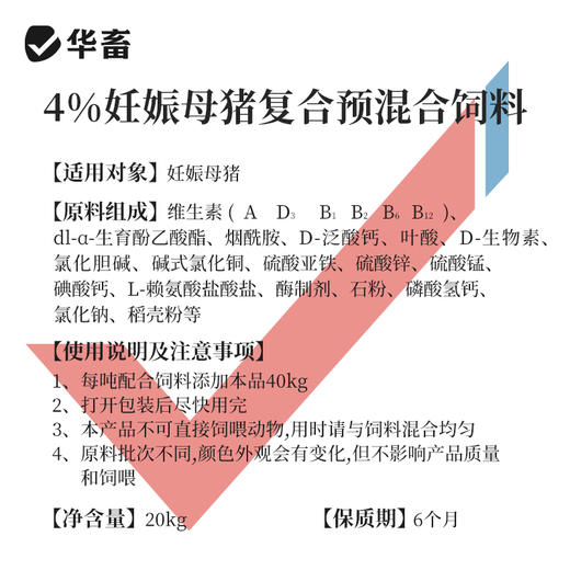 【整吨更优惠】华畜4%妊娠母猪预混料 补充营养防止便秘 商品图4