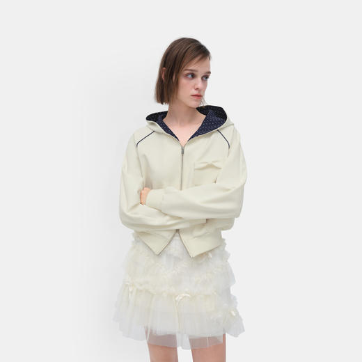 HERLIAN 2026春季新品蝴蝶结口袋装饰女士连帽开衫卫衣外套 商品图1