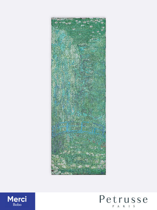 【贝图丝 x 奥德赛博物馆合作款】莫奈 · Harmonie 睡莲池  真丝长巾 商品图1