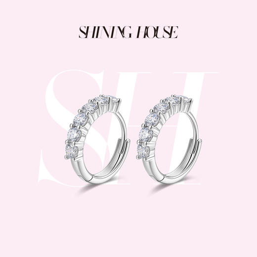 【预售】ShiningHouse[培育] 18k金钻石耳饰 圆钻形人工真钻人造钻石K金耳圈排钻耳环时尚钻石耳饰耳环悦己送礼臻选【此商品不支持7天无理由退货退款】预计3日发货 商品图0