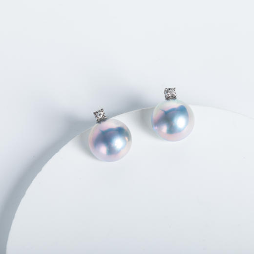 星空蓝马贝珍珠王妃耳钉 ED156 商品图0