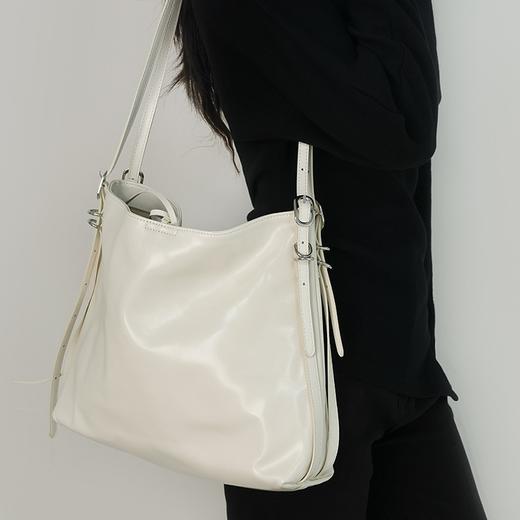 登白DENGBAI 亮面牛皮单肩包小众慵懒Hobo女包5222 商品图4