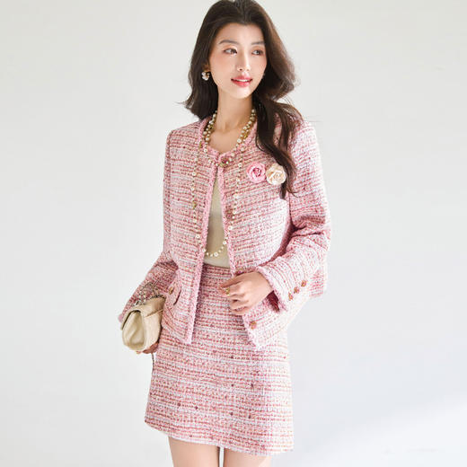 「预售」「高货sh」全新升级【铂金会员413/天猫559/差价146】(99709)洛诗琳重工花纱亮片粗花呢外套2026春季新款气质小香风外套女 商品图4