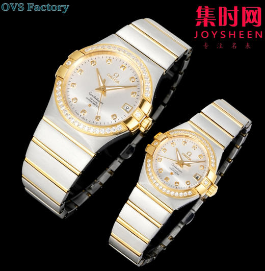 经典传承，卓越新生——欧米茄OVS星座情侣系列 情侣机械腕表 对版摆轮带砝码螺丝 双T黑摆轮 表盘尺寸：男款38mm 女款27mm 商品图4