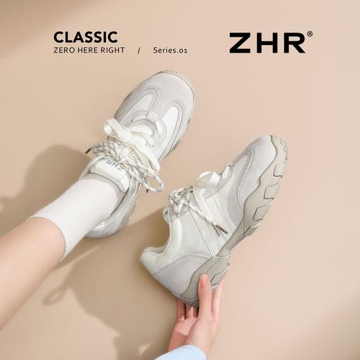 ZHR真皮舒适德训鞋厚底增高运动休闲鞋2026春秋新款百搭阿甘鞋女 商品图0