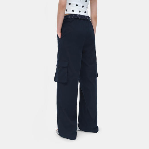 HERLIAN 2026年春季新品波点翻腰设计直筒长裤女士休闲工装裤 商品图2