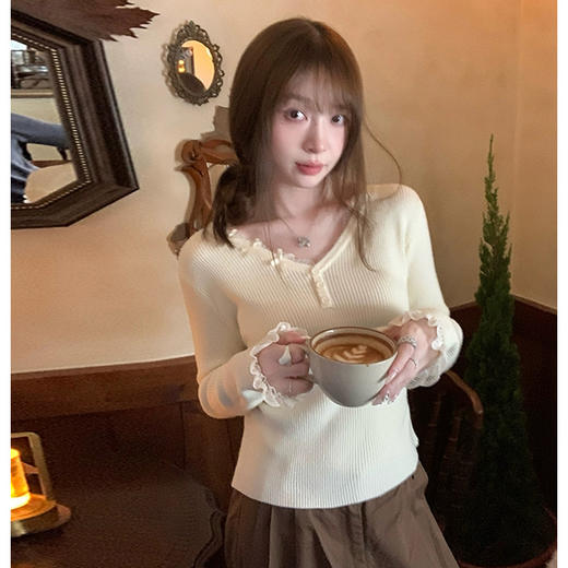 纯欲蕾丝蝴蝶结针织-纪念日百货门店同款169262081 商品图0