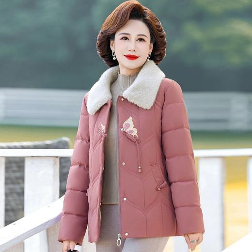 妈妈冬装加绒加厚棉衣新款中老年女洋气时尚棉服棉袄保暖外套 商品图1