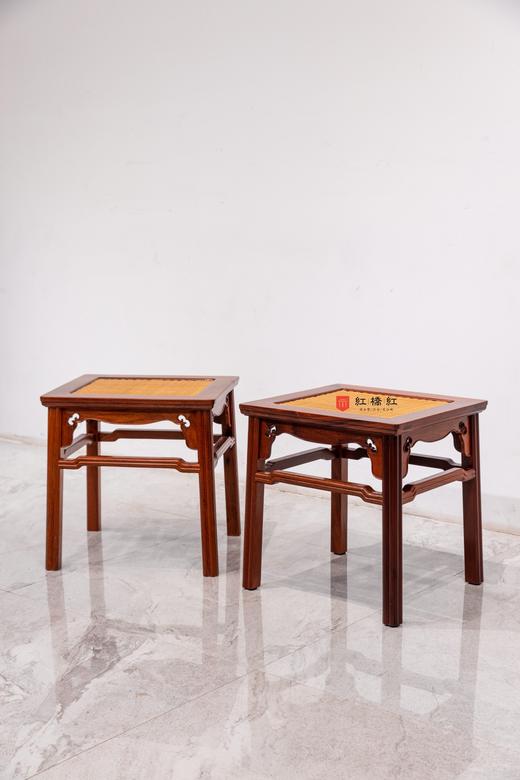 红桥红  家具严选  缅甸花梨(大果紫檀）  【46瓜棱腿方凳】 商品图7