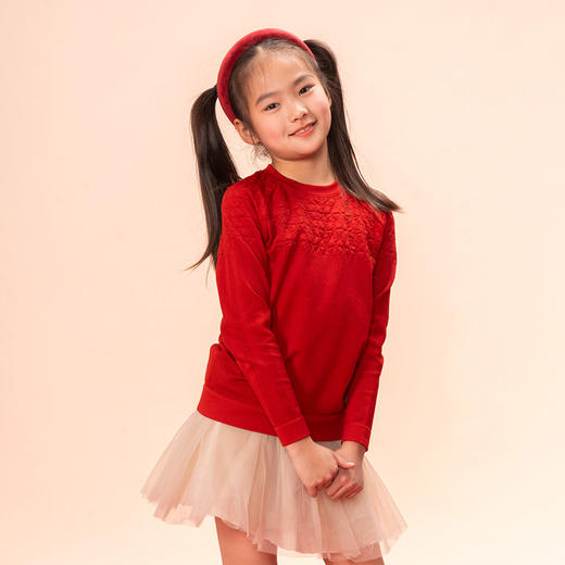 UTO/悠途铜钱纹圆领衫亲子装新年定制款礼盒装新年家庭装红色卫衣 商品图2